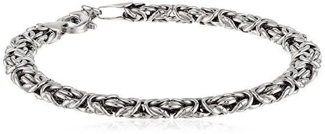 Stainless Steel Tomboy Byzantine Charm Bracelet 1
