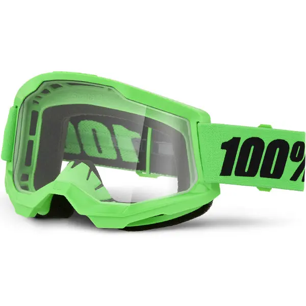 100% Strata 2 Goggle Green - Clear Lens 1