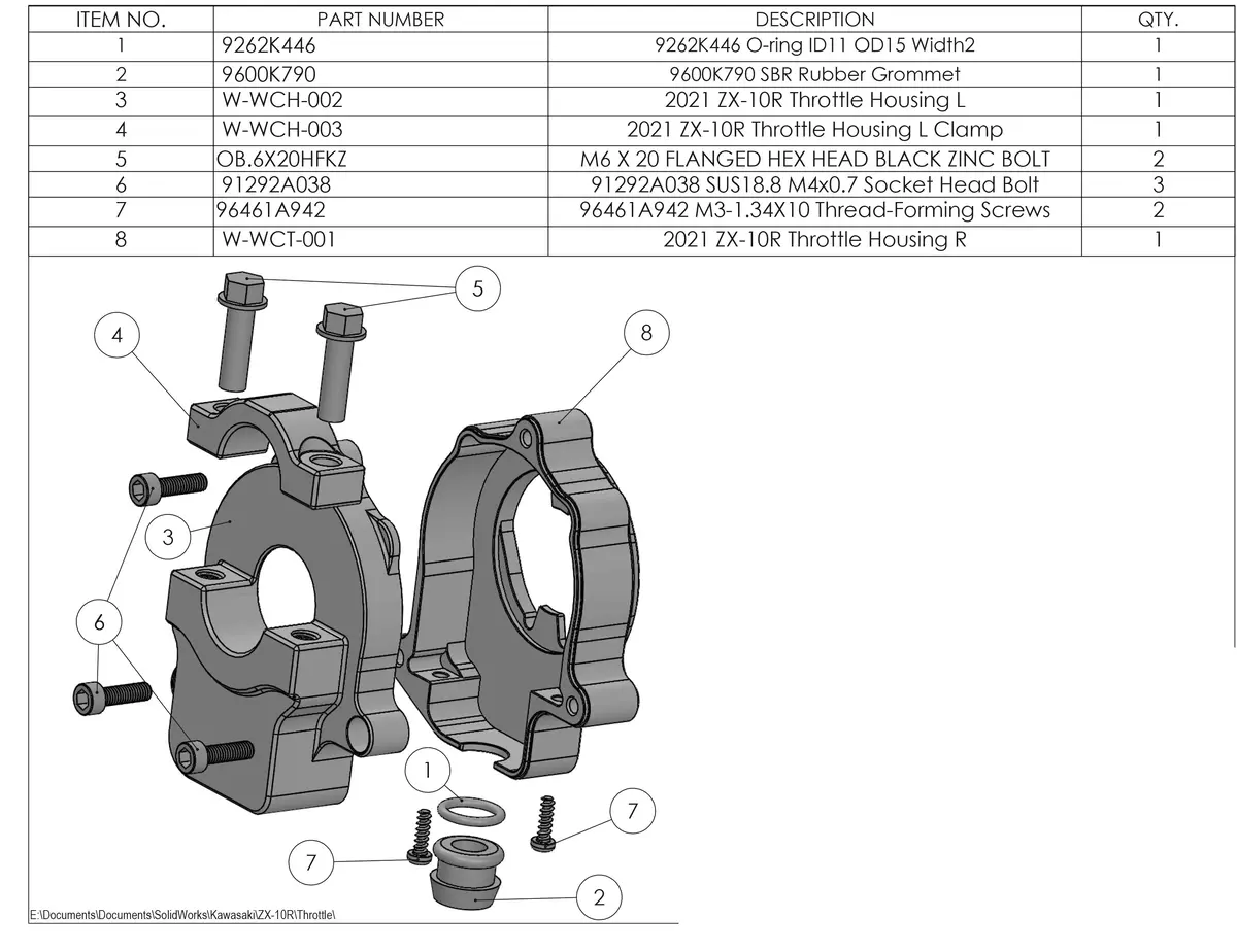 Zx-10 + Zx-4Rr Throttle Tube Housing 2