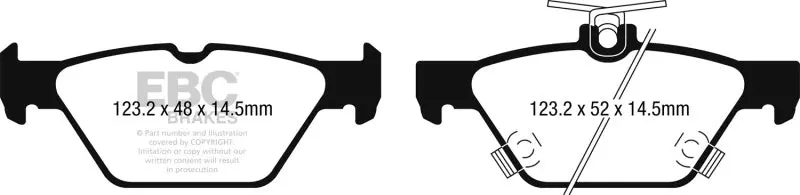 Ebc 15-17 Subaru Outback / Legacy Greenstuff 2000 Series Sport Rear Brake Pads 2