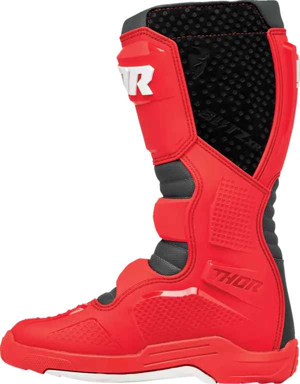 Thor Blitz Xr Kids Youth Motocross Boots Red Black 2