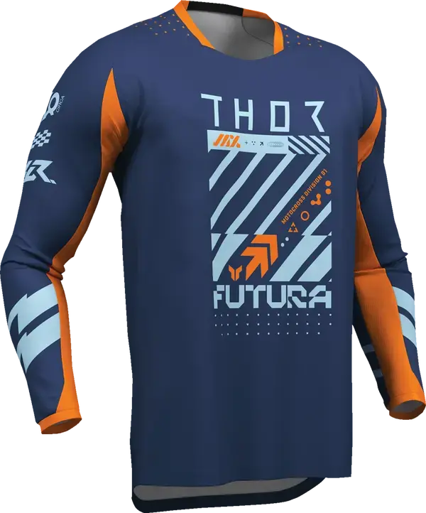 2026 Thor Launchmode Futura Youth Jersey Navy Orange 1