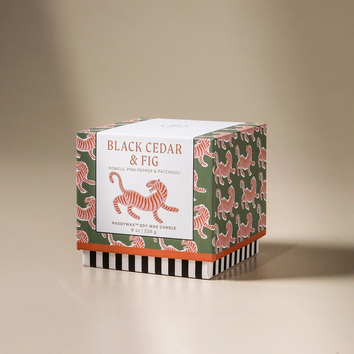 Adopo 226G Tiger Ceramic Candle - Black Cedar & Fig 1
