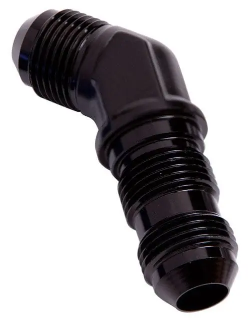 45-Degree An Bulkhead Fitting – -12An Black Anodized Pass-Through Adapter (Af837-12Blk) 1