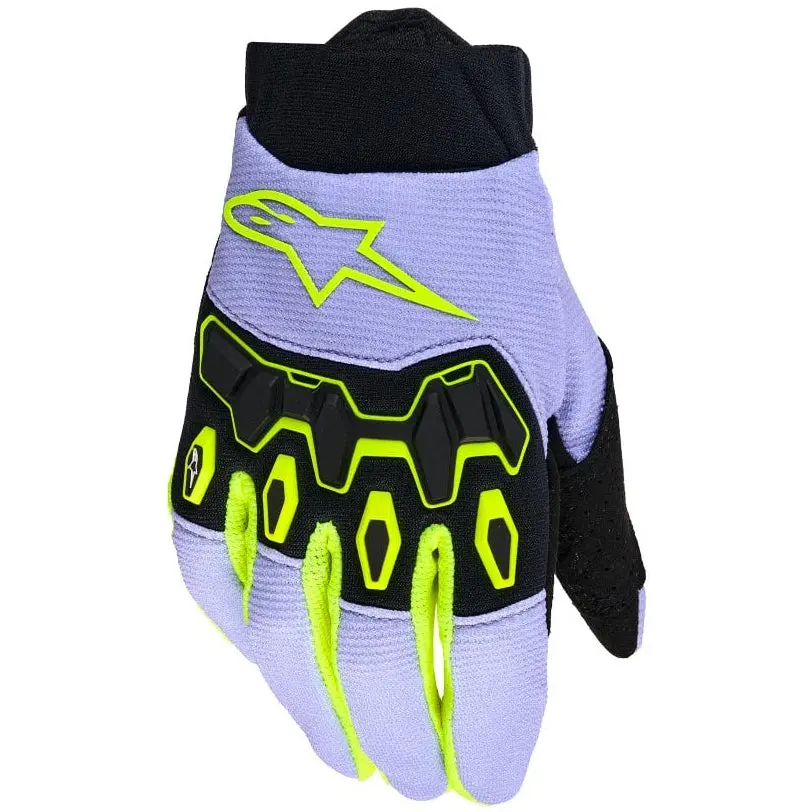 Alpinestars Youth And Kids Full Bore V2 Gloves Purple Yellow Fluo 1