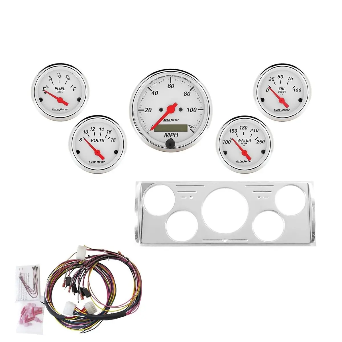 Autometer Arctic White Analog Gauge Cluster – Model 7057-Aw 1