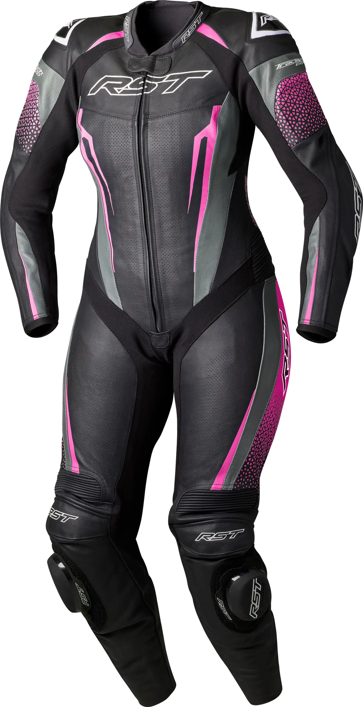 Rst Womens Tractech Evo D3o Suit Black/Pink Leather Lg 103643Pnk-14 1