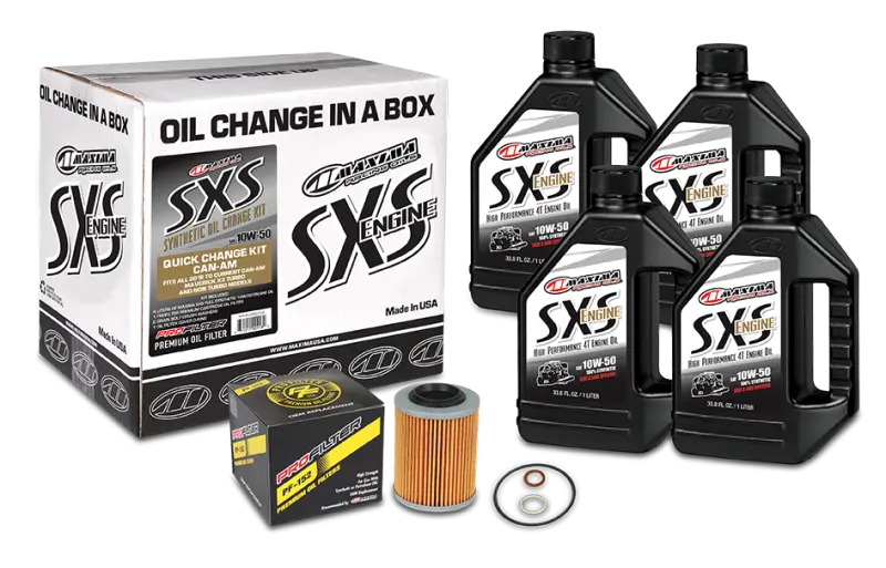Maxima Sxs Can-Am Maverick X3 Oil Change Kit W/Full Synthetic 10W50 Engine Oil/Filter/Hardware 1