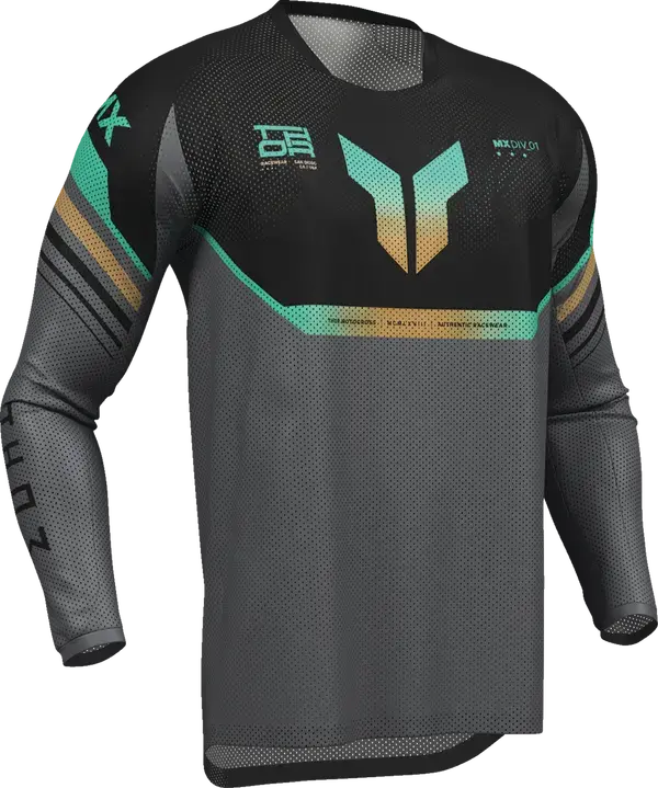 2026 Thor Jersey Launchmode Vent Raptor Black Charcoal 1