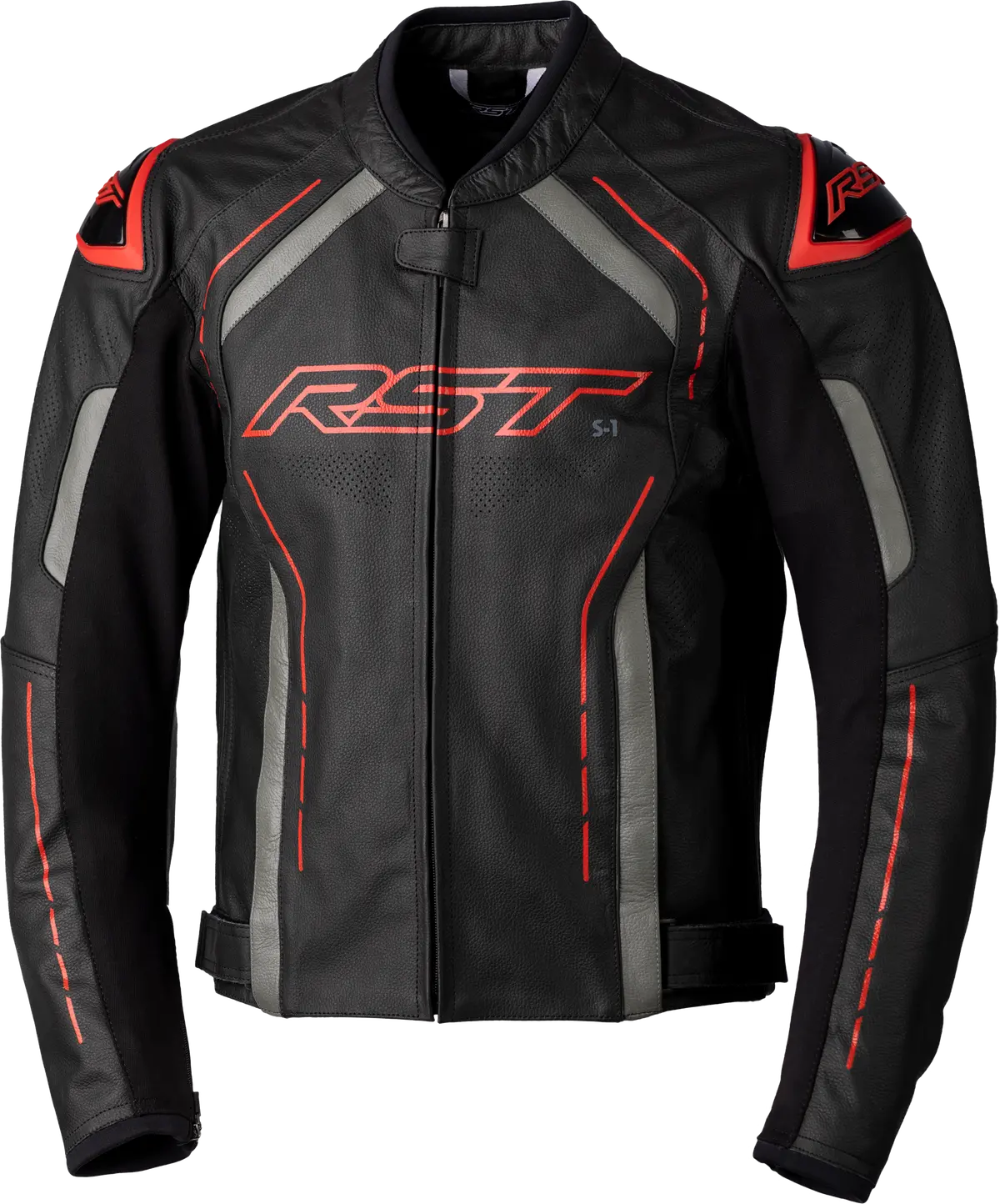 Rst S1 Ce Jacket Black/Grey/Red  Leather 2Xl 102977Red-48 1