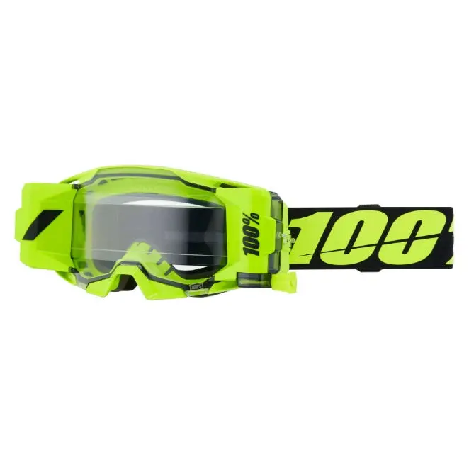 100% Armatic Forecast Goggles Neon Yellow - Clear Lens 1