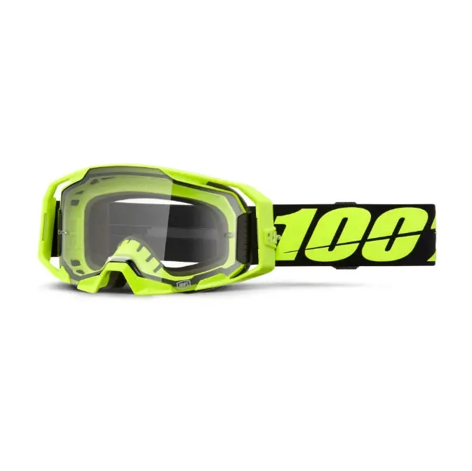 100% Armatic Goggles Neon Yellow - Clear Lens 1