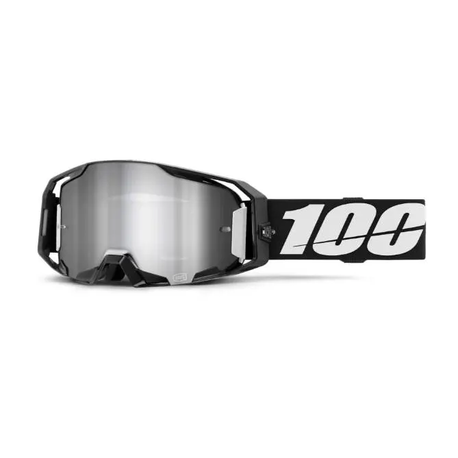100% Armatic Goggles Black - Mirror Silver Flash Lens 1