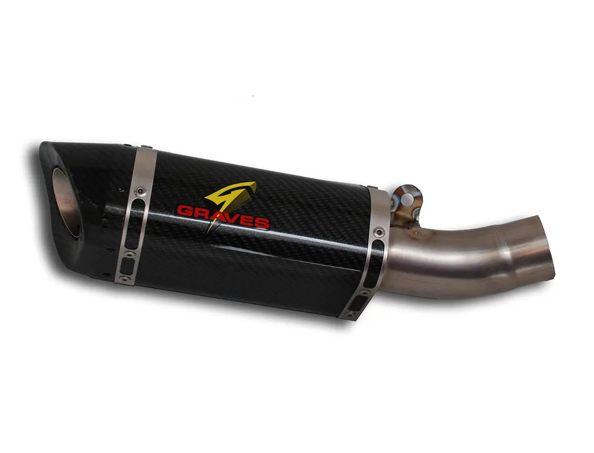Graves Motorsports Kawasaki Zx14r Carbon Fiber Cat Back Slip-On Exhaust 1