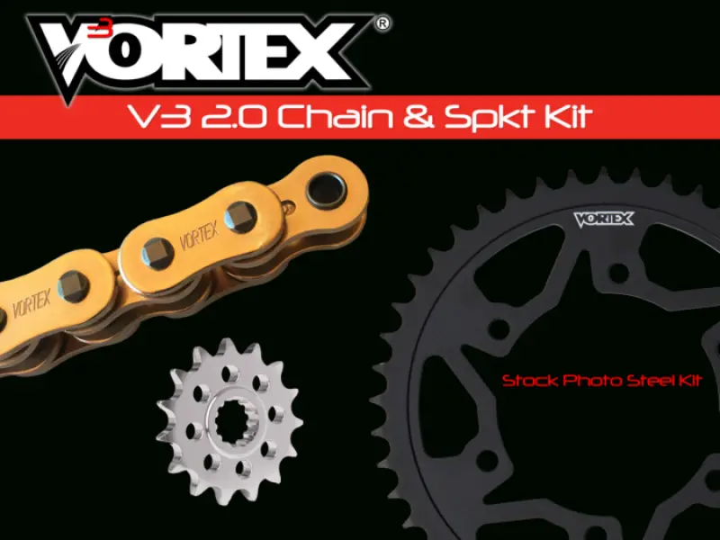 Vortex Racing V3 2.0 Chain And Sprocket Kit 3271-15,641As-48,G520sx3-120- Gold 1