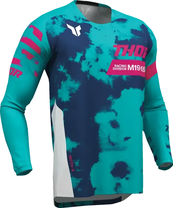 2026 Thor Launchmode Bleach Youth Jersey White Aqua 1