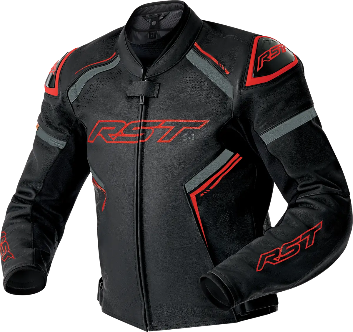 Rst S1 D3o Leather Jacket Blk/Gry/Red Xl 103605Red-46 1