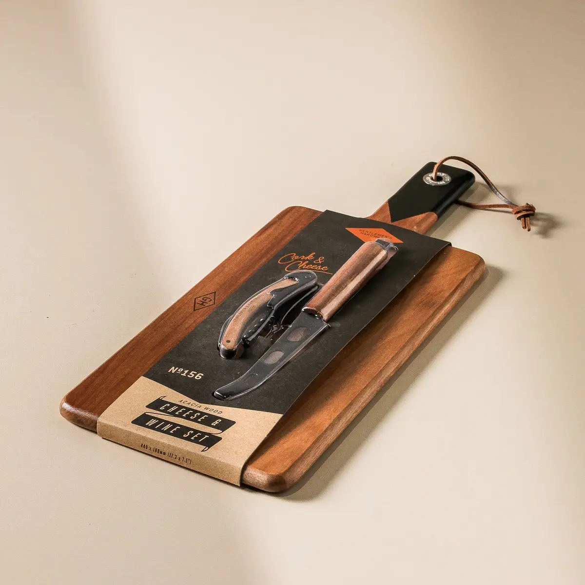 Cheese Board & Knife Set W. Wine Opener 1