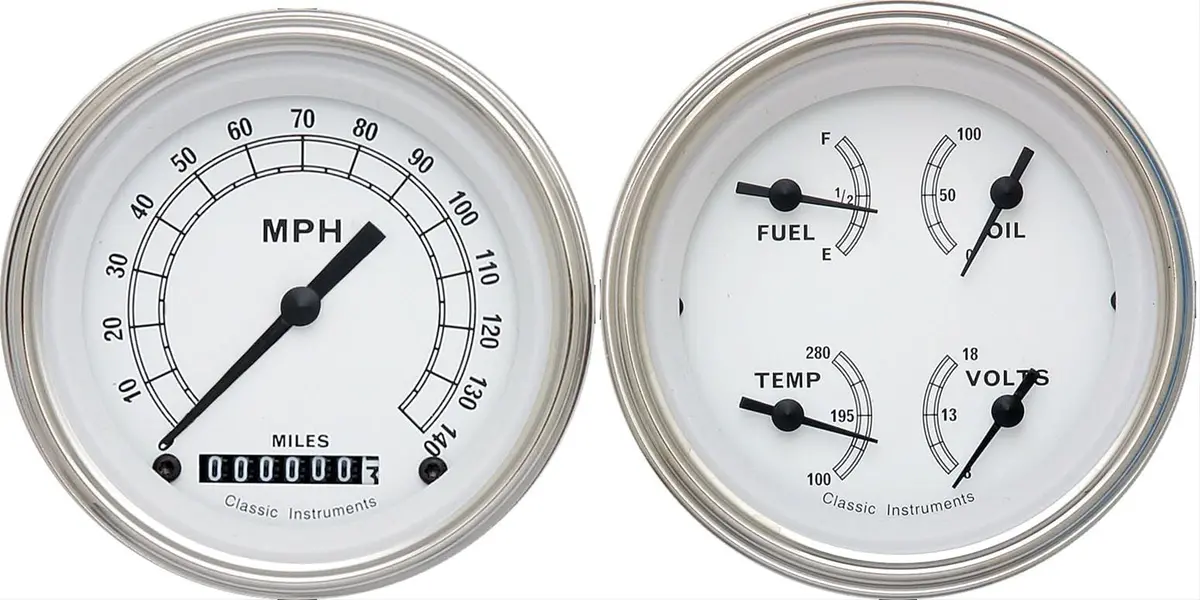 Classic Instruments Cw02Slf Classic White Series Gauge Kit 1