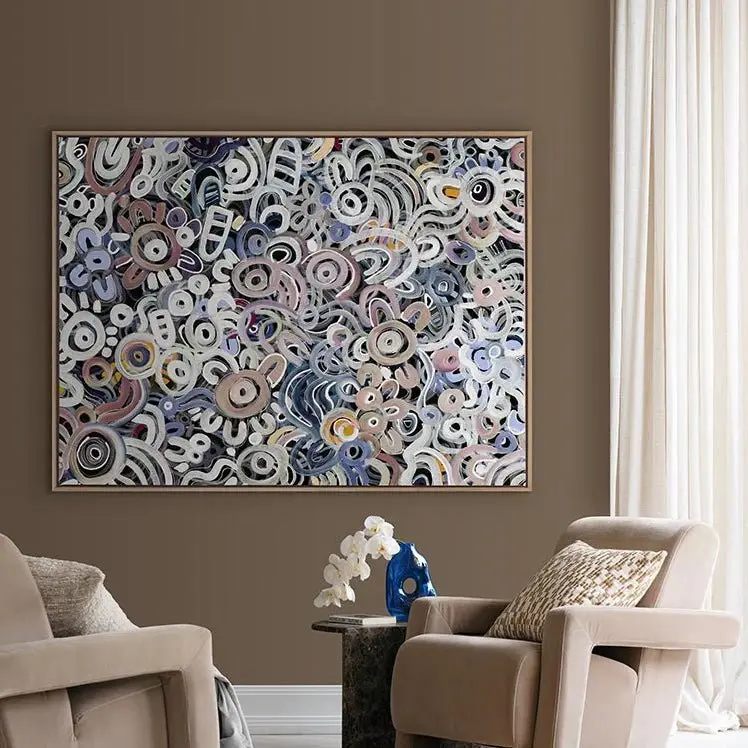 Connectedness Blue Canvas Art Print 120X160cm Oak Box Frame 1