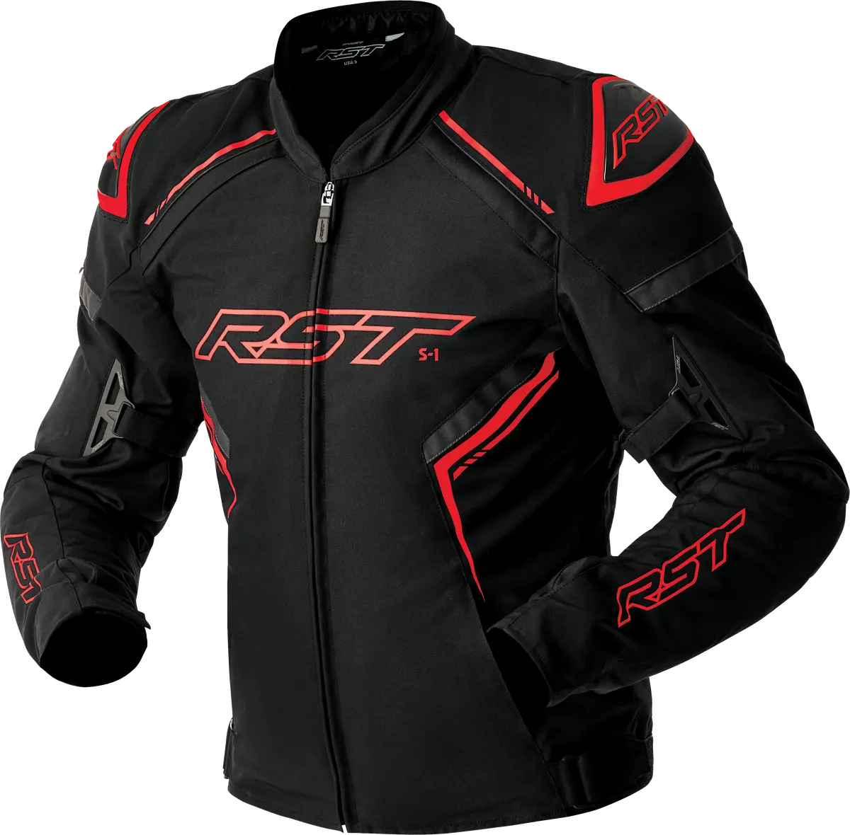 Rst S1 D3o Textile Jacket Black/Grey/Red Xl 103614Red-46 1
