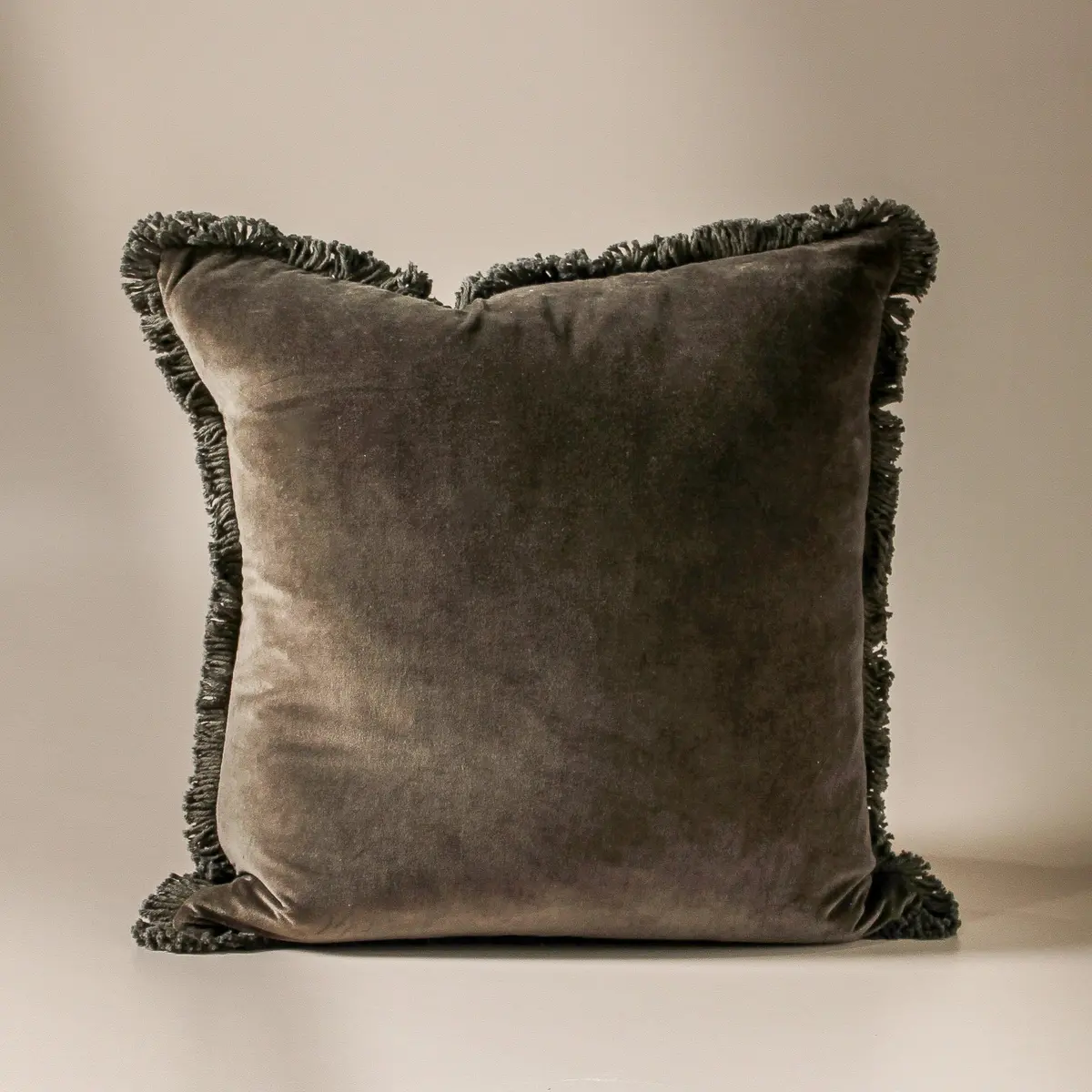 Velvet Square Cushion - Dark Olive 50X50cm 1