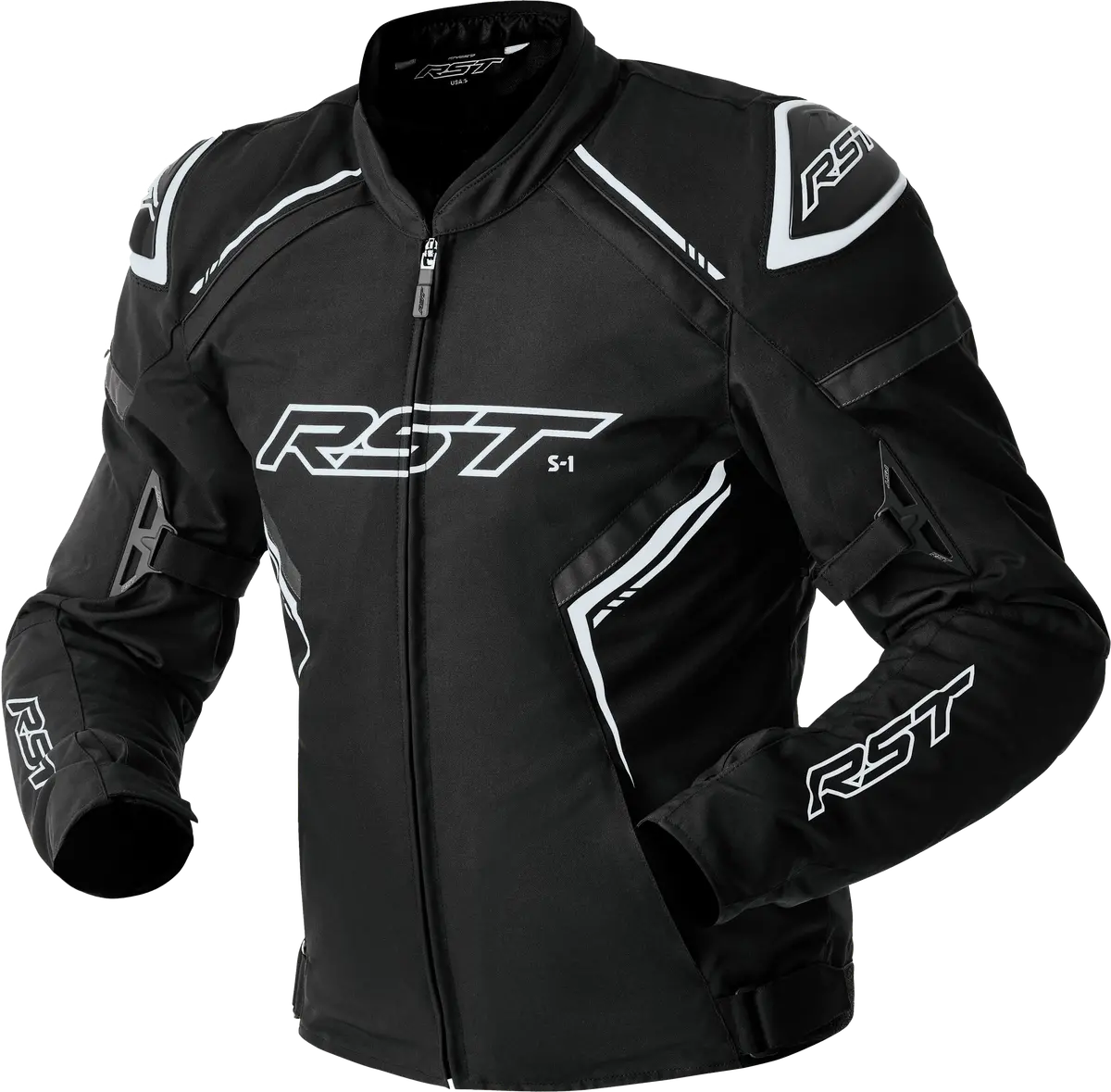 Rst S1 D3o Textile Jacket Black/White Lg 103614Whi-44 1