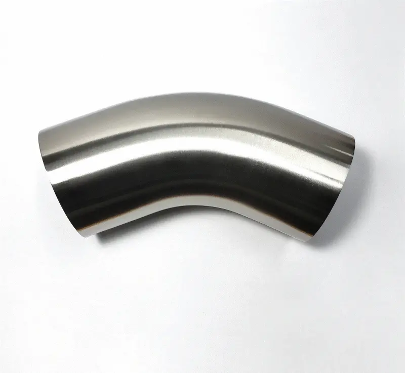 Stainless Bros 3.5In Diameter 1.5D / 5.25In Clr 45 Degree Bend 16Ga Wall - Leg 1