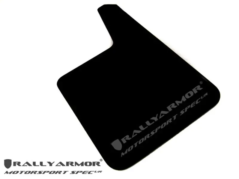 Rally Armor Universal Fit (No Hardware) Motorsport Spec Black Ur Mud Flap W/ Gray Logo 1