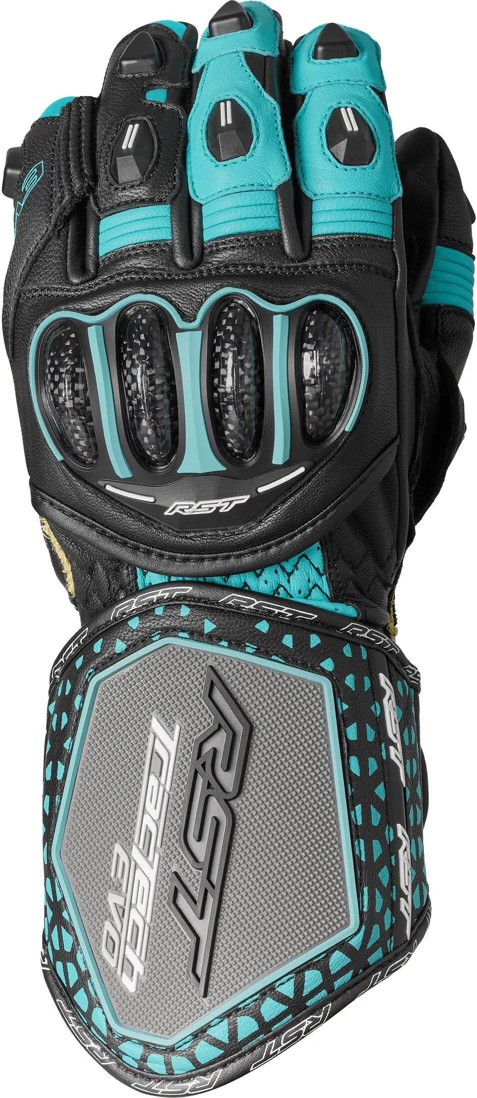 Rst Womens Tractech Evo 4 Ce Glove Black/Aqua/Grey Leather Xl 103495Blu-09 1