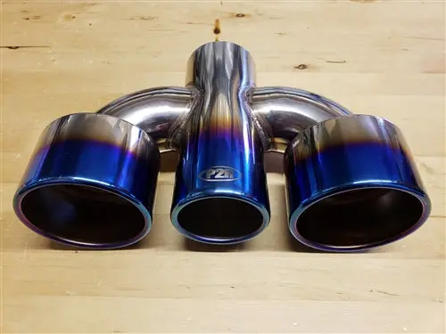 P2r Burnt Blue Stainless Triple Exhaust Tip 1