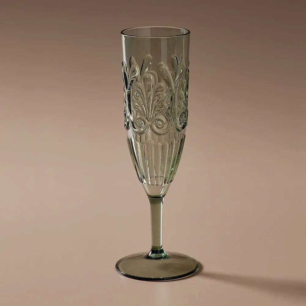 Flemington Acrylic Champagne Flute Green 1