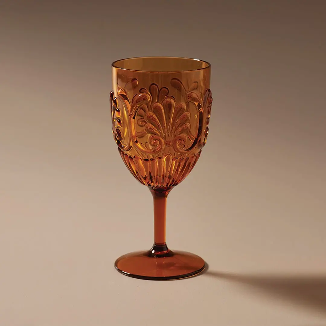 Flemington Acrylic Wine Glass Amber 1