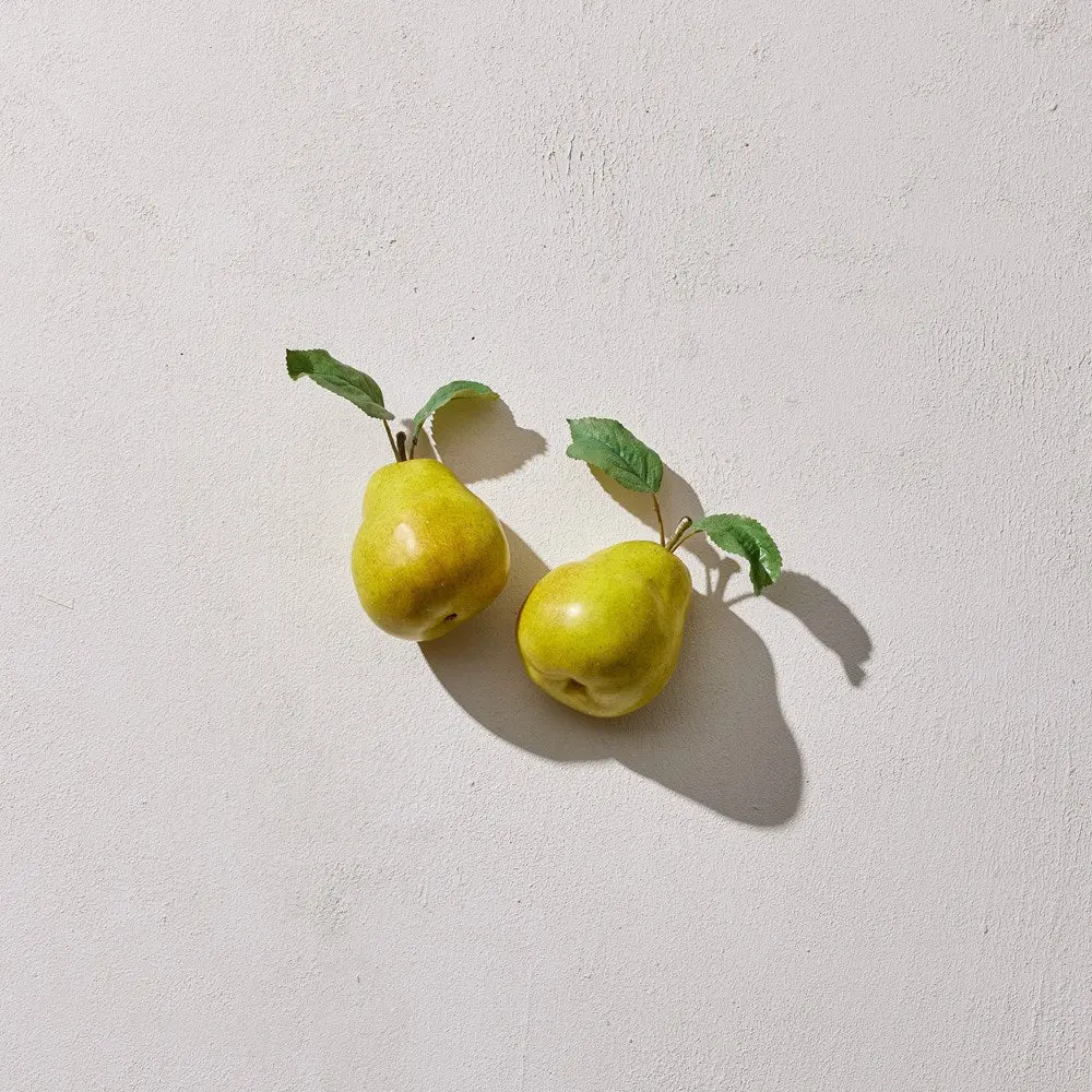 Fruit Pear W/Leaf Green 11Cm 1
