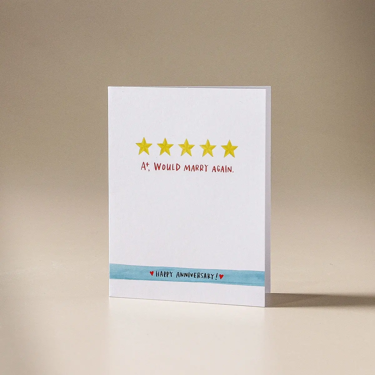 Greeting Card Five Stars Anniversary 1