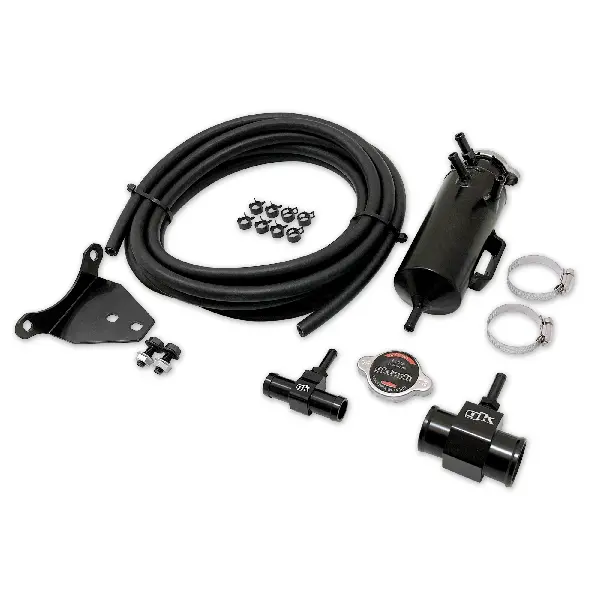 Z34 370Z Non Pressurized Bolt On Coolant Swirl Pot Setup 1