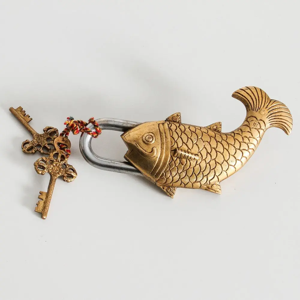 Indian Brass Fish Lock 1
