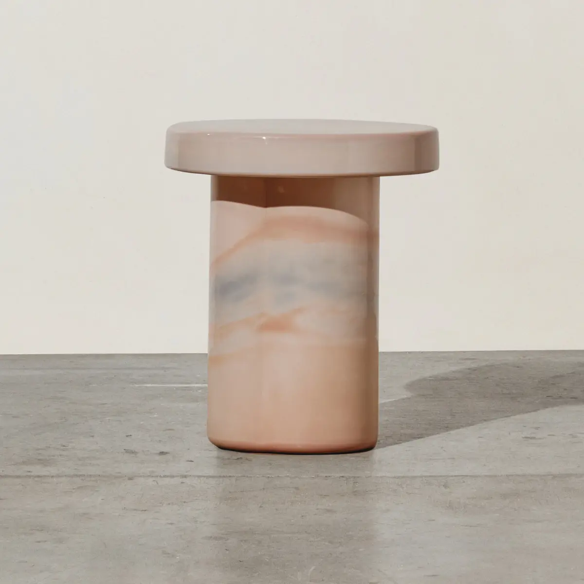 Jensen Glass Sidetable Blush 1
