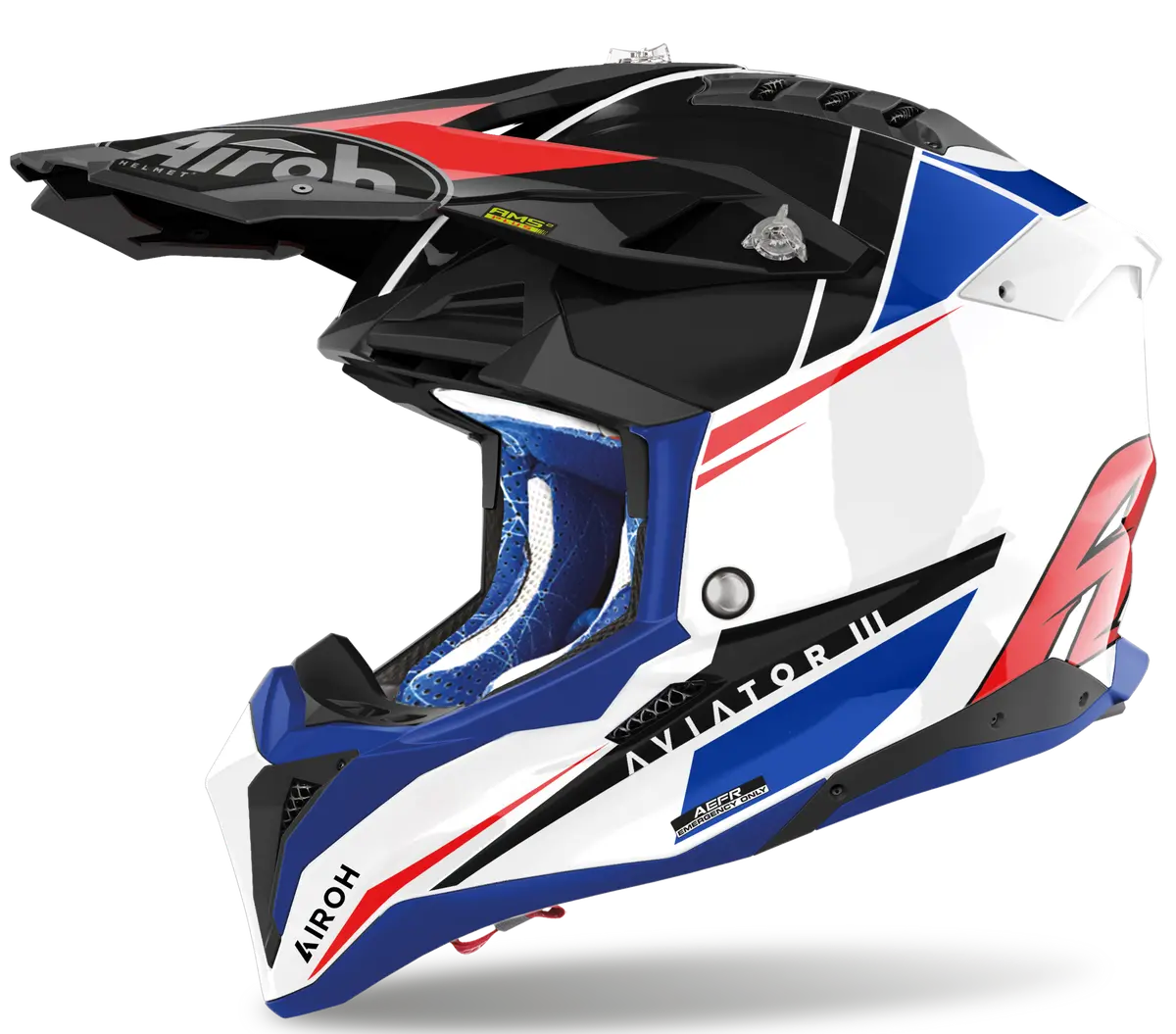 Airoh Aviator 3 Helmet Push Blue Red 1