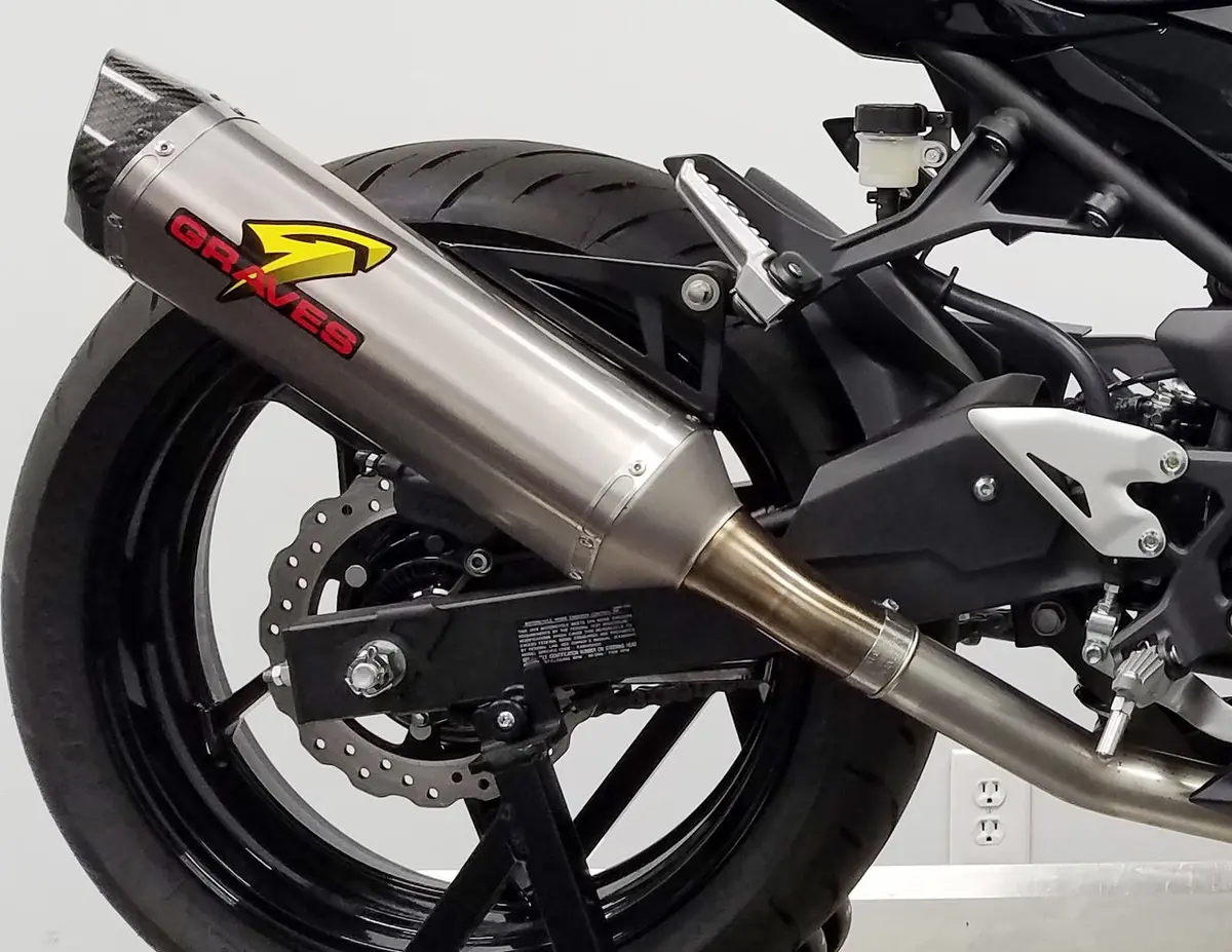 Kawasaki Ninja Ex400 Cat Back Slip-On Exhaust Titanium 1