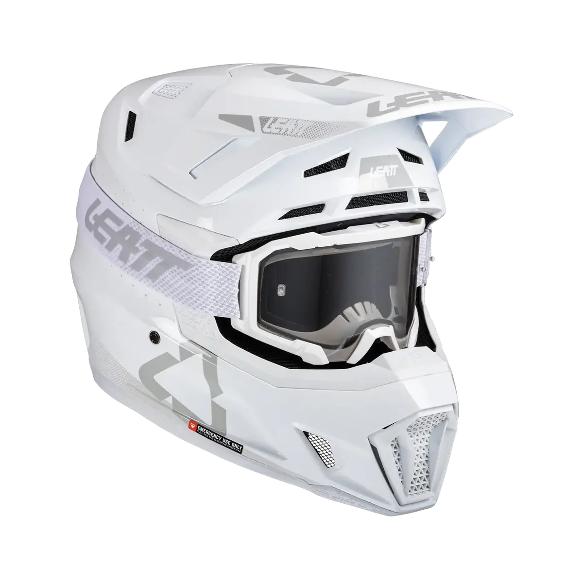 2025 Leatt 7.5 V25 White Helmet With 4.5 Goggle 1
