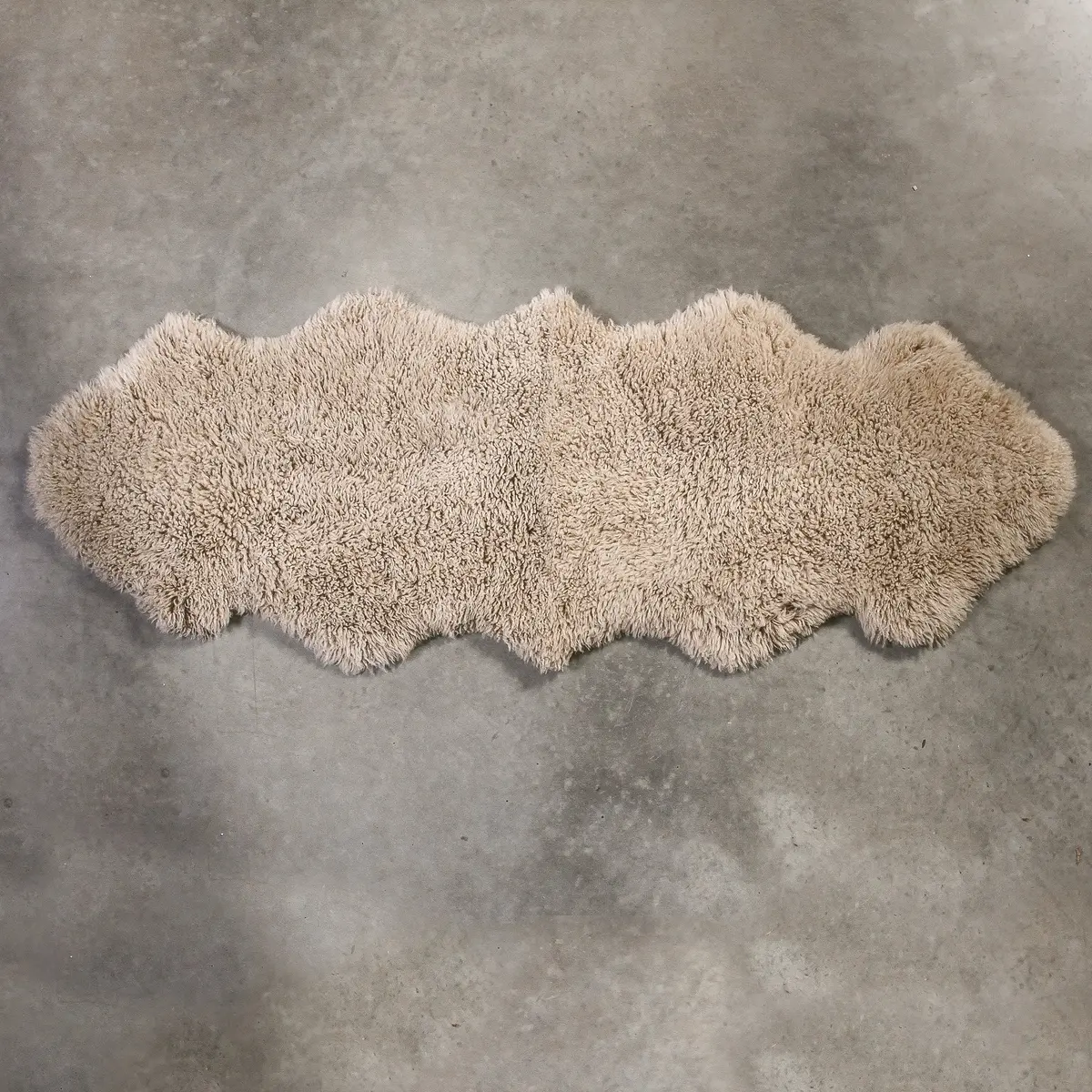 Long Wool Curly Rug - Double - Pelican 1