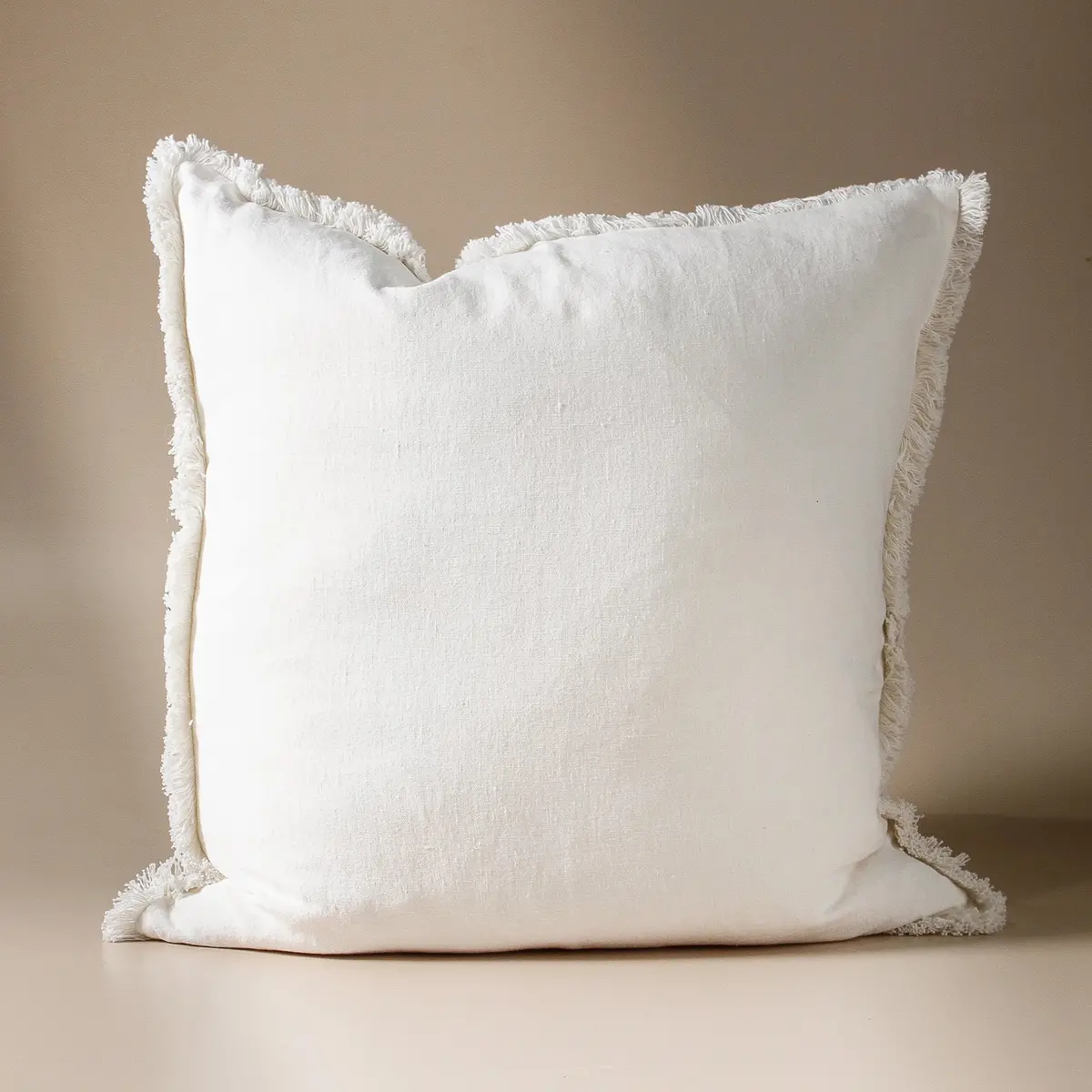 Luca Bohemian Cushion Linen With Fringe 1