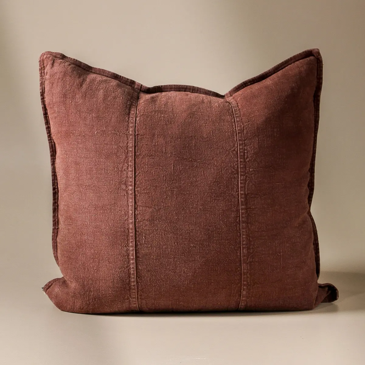 Luca Linen Cushion - Chocolate 50X50cm 1