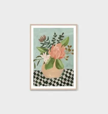 Native Vase Sage Print 62X87 1