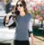 New Popular Summer Spring Round Collar Striped Long-Sleeved Bottom Shirt 1