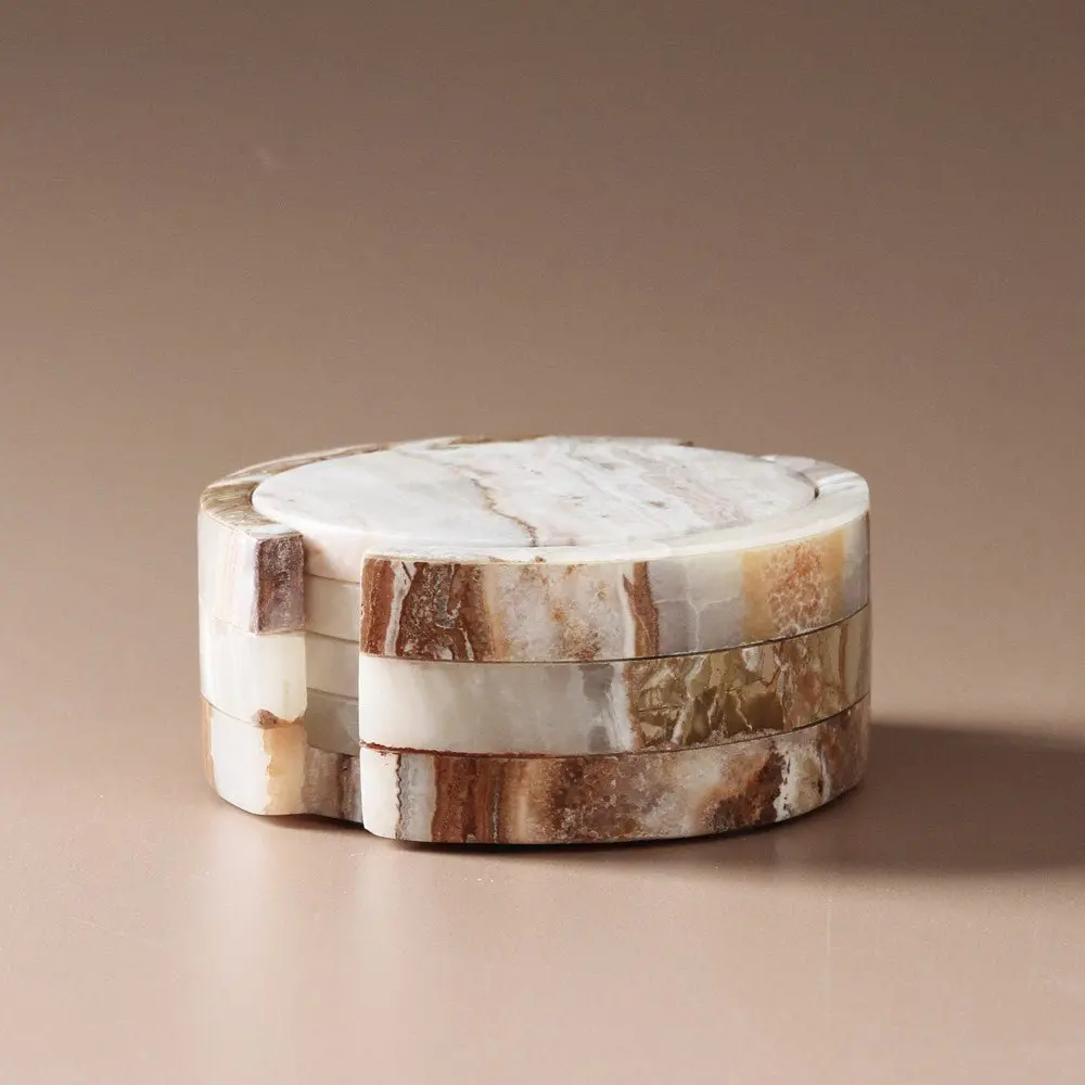 Odite Coasters (Set Of 4) - Onyx Travertine 1