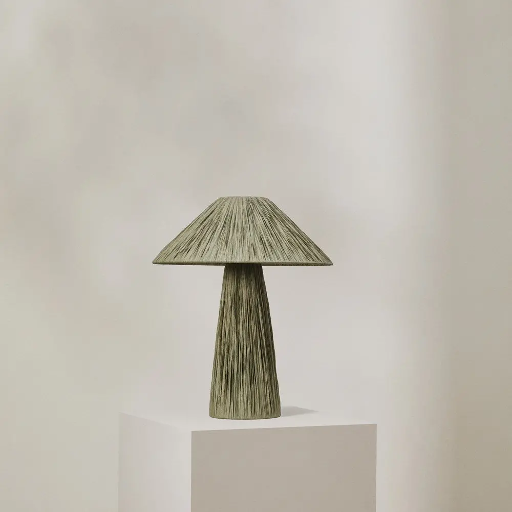 Ourea Raffia Table Lamp Green 1