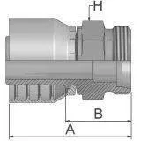 1D048-8-4 Male Metrc L Rigid Straight 1