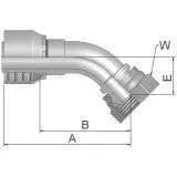 Female Bsp Parallel Pipe-Swivel-45° Elbow(60° Cone)1B148-4-4 1